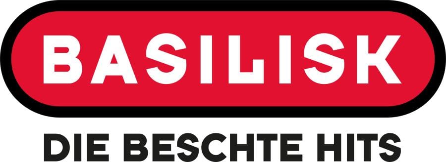 Rotes Logo mit Text 'Basilisk Die Beschte Hits'.