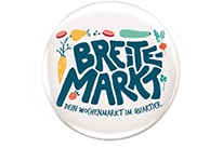 Logo des Breite-Markts mit Gemüsezeichnungen.