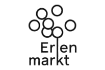 Logo mit Kreisen und Text 'Erlenmarkt'.