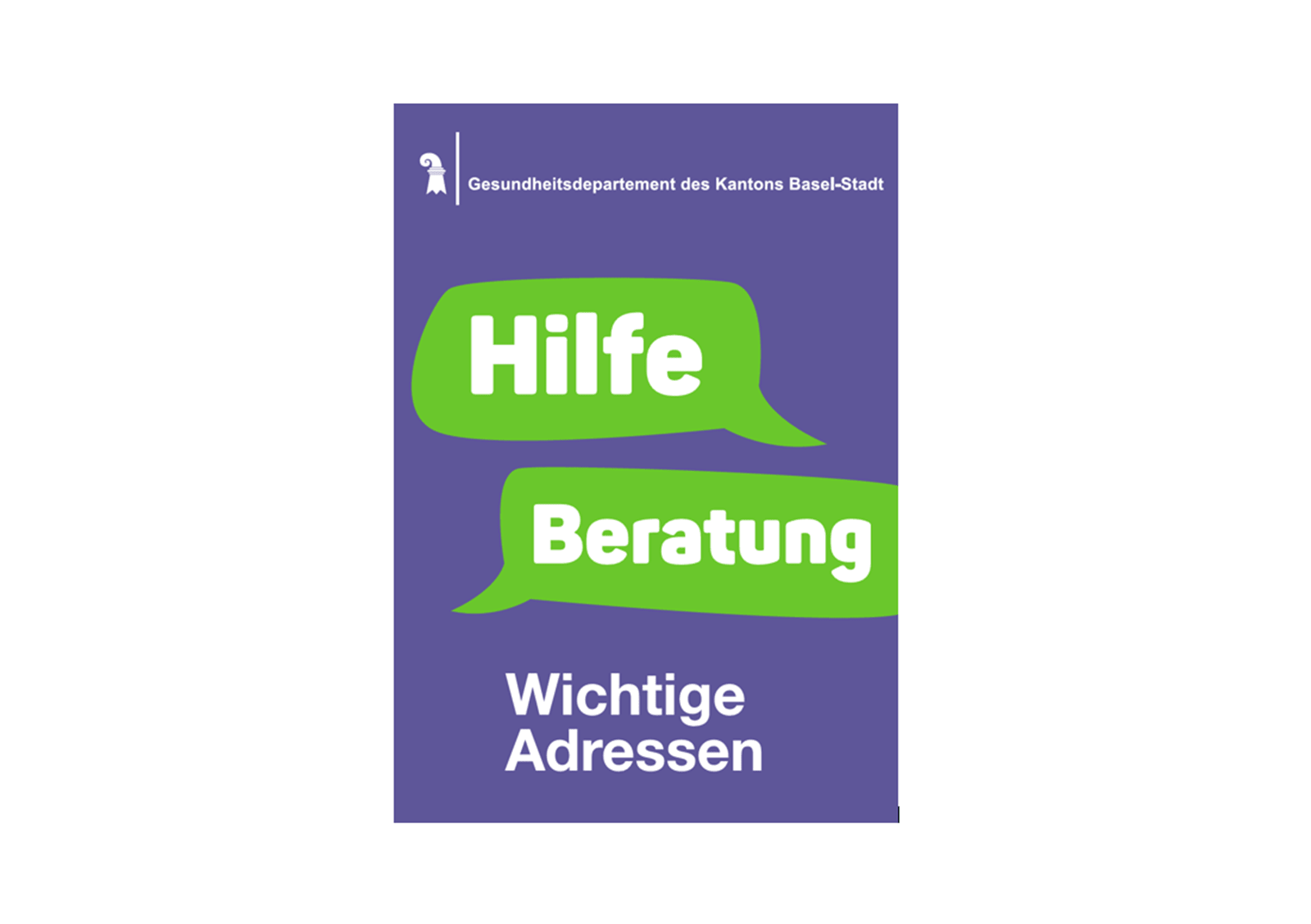 Lila Cover mit grünen Sprechblasen und Text.