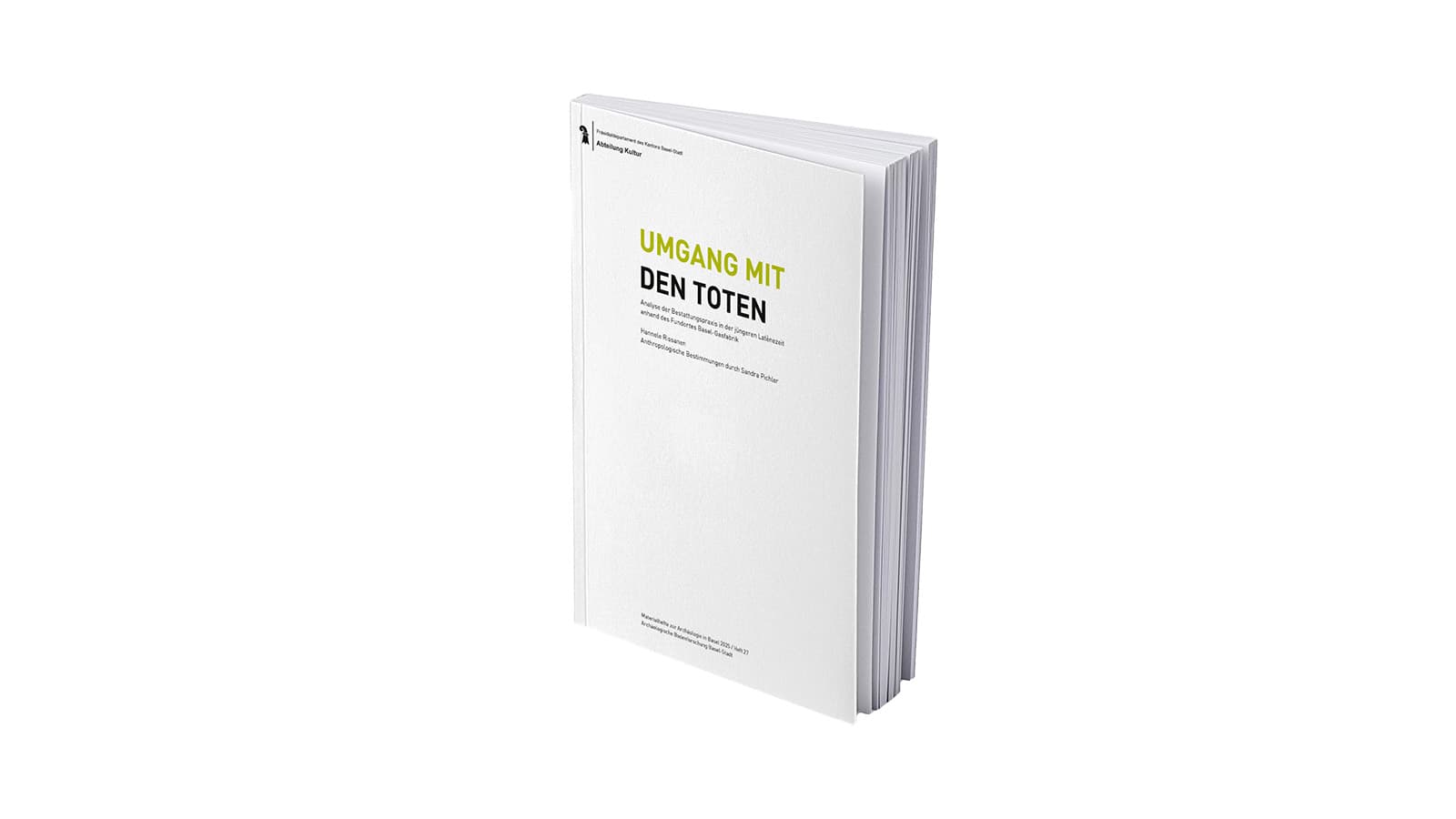 Buchcover des Materialheft 27 der archäologischen Bodenforschung mit Titel: "Umgang mit den Toten"