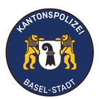 Logo der Kantonspolizei Basel-Stadt mit zwei Löwen und Baslerstab.