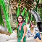 Portrait Rebecca Hubert Scherler auf dem Spielplatz