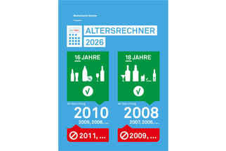 Altersrechner 2026 mit Alters- und Jahrgangsangaben für Alkohol.