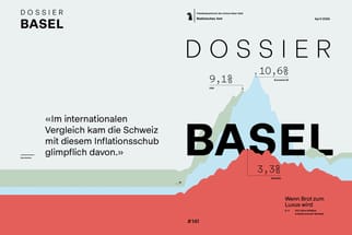Titelbild des Statistik-Magazins Dossier Basel mit einer Grafik zur Inflation in der Schweiz, Ausgabe vom April 2026.mit Zitat.