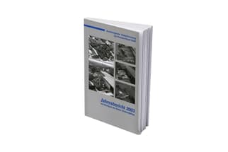 Jahresbericht 2003 Buch mit Bildern auf dem Cover.