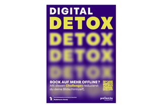 Plakat für digitale Entgiftung mit verschwommenem Text.