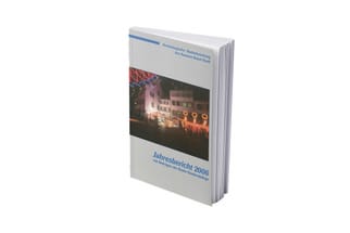 Jahresbericht 2006 Buchcover mit Gebäudeabbildung.