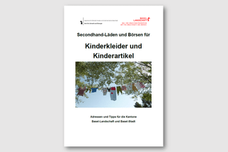 Poster mit Wäschestücke an der Leine für Kindersachen-Börsen in Basel.