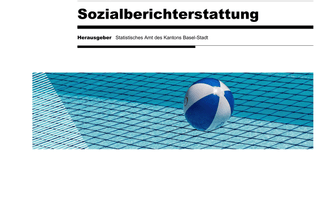 Titelblatt des Berichts Sozialberichterstattung 2022 mit Ball auf Netz.",