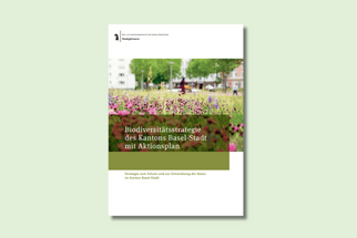 Cover der Biodiversitätsstrategie Basel-Stadt mit Aktionsplan.