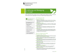 Informationsblatt über Ernährung und Bewegung für Kinder