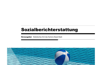 Cover der Sozialberichterstattung mit Strandball auf Netz.",
