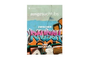 Graffiti auf Wand mit Text 'Zwischen Rausch und Reflexion'.