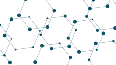 Abstraktes Muster aus blauen Hexagonen.