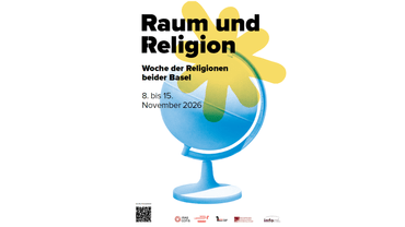 Poster mit einem Globus und deutschem Text.