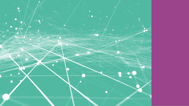 Abstraktes Netzdiagramm mit lila Rand.