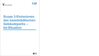 Titelseite des Berichts über Scope 3-Emissionen des baselstädtischen Gebäudeparks.