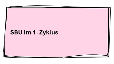 Post-it rosa mit der Aufschrift "SBU im 1. Zyklus"