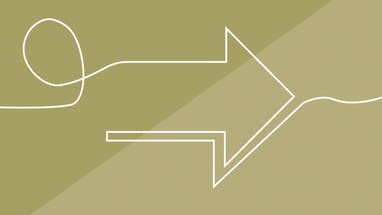 Stilisierter, geschwungener Pfeil auf beige Hintergrund.