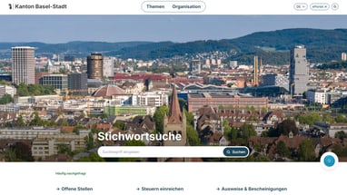 Stadtansicht von Basel-Stadt Webseite.