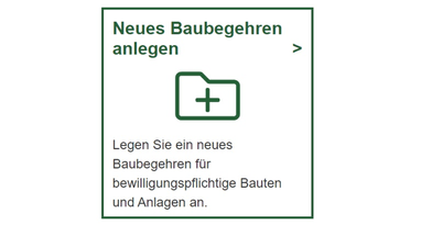 Symbol für Neues Baubegehren anlegen.