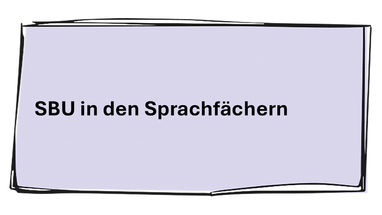 Post-it lila mit der Aufschrift "SBU in den Sprachfächern"