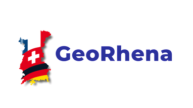 GeoRhena-Logo mit Länderumriss.