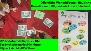 Einladung zu Veranstaltung über häusliche Gewalt in Basel, Info im Text untendran
