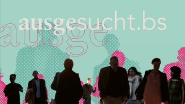 Silhouetten von Menschen vor buntem Hintergrund.