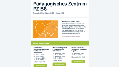 Newsletter des Pädagogischen Zentrums PZ.BS, August 2026