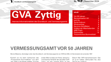 Titelseite des GVA Zyttig Newsletters, Dezember 2024.