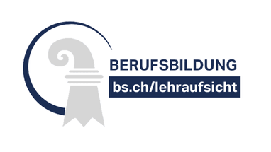 Logo der Berufsbildung Basel-Stadt mit URL bs.ch/lehraufsicht.