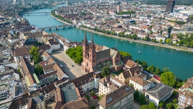 Vogelperspektive auf Basel