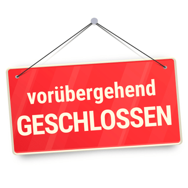 Schild mit Aufschrift 'vorübergehend geschlossen'