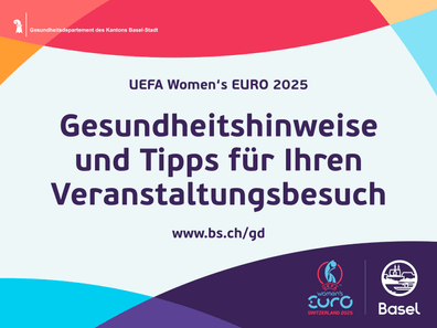 Gesundheitshinweise UEFA Women's EURO 2025 Basel-Plakat.