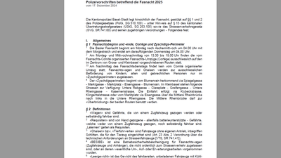 PDF-Dokument der Polizeivorschriften für die Fasnacht 2025 Basel-Stadt.