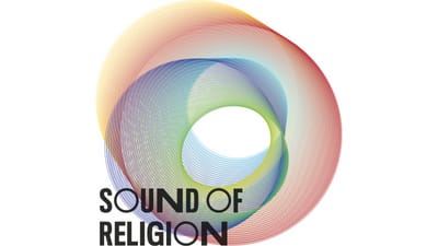 Bunte Spirale mit Text 'Sound of Religion'.