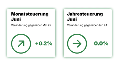 Monatssteuerung und Jahressteuerung im Juni 2025