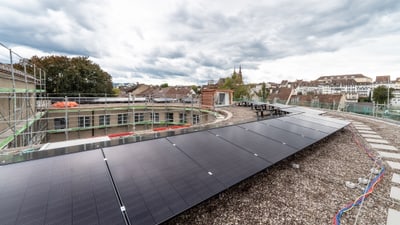 Solarmodule auf dem Flachdach