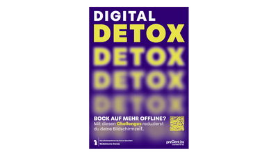 Plakat für digitale Entgiftung mit verschwommenem Text.
