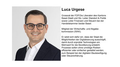 Porträt eines lächelnden Mannes mit Brille und Textbeschreibung.