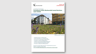 Poster zum Fokusthema 2022 über städtische Biodiversität in Basel.