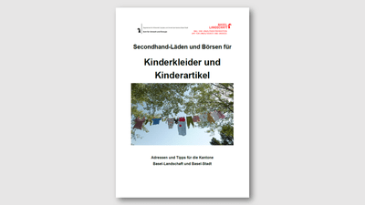 Poster mit Wäschestücke an der Leine für Kindersachen-Börsen in Basel.