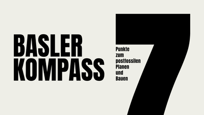 Textgrafik mit Schriftzug 'Basler Kompass' und Zahl 7.