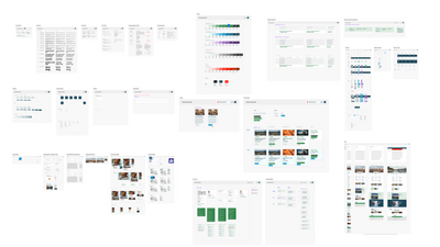 Verschiedene Webdesign-Layouts und Seitenvorlagen auf weissem Hintergrund.
