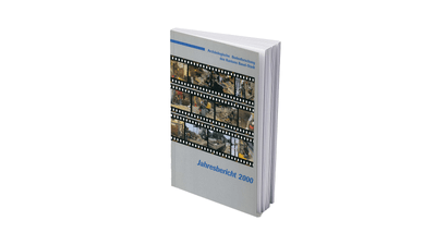 Jahresbericht 2000 Buchcover mit Filmstreifenbild.