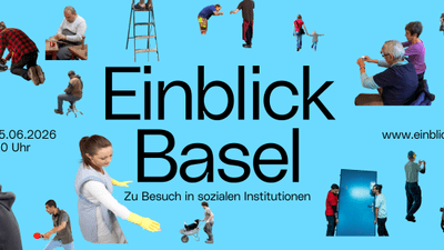 Collage von Menschen, die verschiedene Aktivitäten auf blauem Hintergrund ausführen.