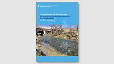 Titelblatt des Berichts über Biomonitoring im Kanton Basel-Stadt 2023.