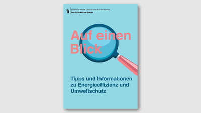 Eine Lupe, über die sich der Schriftzug "auf einen Blick" legt